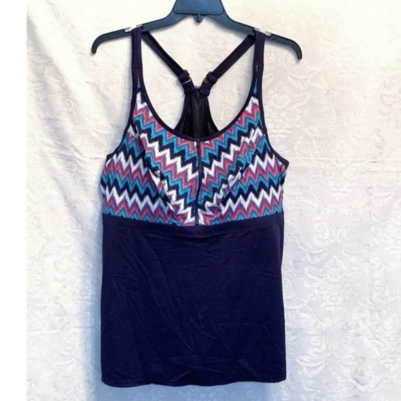 Swimsuits For All Women’s NWT Tankini Top With Bikini Top Plus Size 46C New - Picture 1 of 10